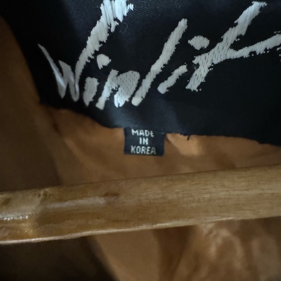 VINTAGE 1989 WINLIT BROWN‎ LEATHER DOUBLE BREAST TRENCH COAT SIZE MEDIUM - Picture 9 of 13